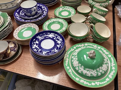 Lot 5096 - Group of antique and later English ceramics, Wedgwood creamware part service with foliate border, pair of Wedgwood coffee cans and saucers, etc
