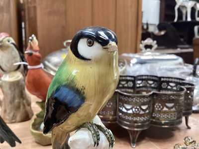 Lot 5098 - Group of ceramic figures of birds, including a Meissen parrot (7)