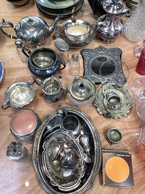 Lot 5109 - Group of silver plate, including teawares, mirror, etc