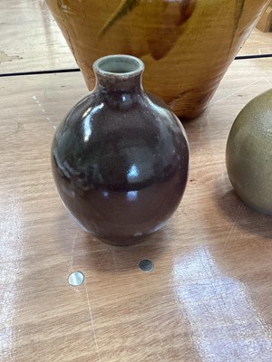 Lot 5112 - Joan Gardy Artigas (Spanish, b.1938) two studio pottery vases, together with exhibition catalogue, and a large unsigned studio pottery vase (3)