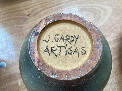 Lot 5112 - Joan Gardy Artigas (Spanish, b.1938) two studio pottery vases, together with exhibition catalogue, and a large unsigned studio pottery vase (3)