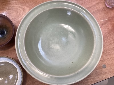 Lot 5113 - Antique Chinese celadon glazed dish, probably 19th century, 30cm diameter