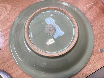 Lot 5113 - Antique Chinese celadon glazed dish, probably 19th century, 30cm diameter