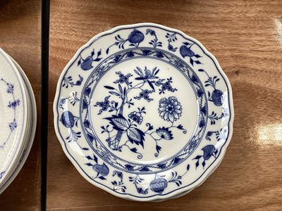 Lot 5119 - Eight late 19th century Royal Copenhagen blue fluted plates together with twelve other plates
