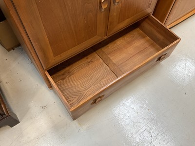Lot 5326 - Ercol drinks cabinet with fall front, two doors and single drawer below, 82cm, 43cm deep, 110cm high