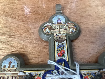 Lot 5134 - Italian micromosaic crucifix, 21cm high