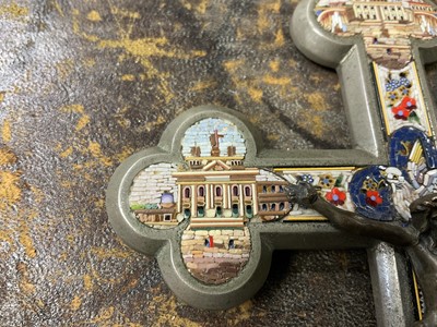 Lot 5134 - Italian micromosaic crucifix, 21cm high