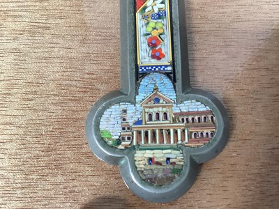 Lot 5134 - Italian micromosaic crucifix, 21cm high