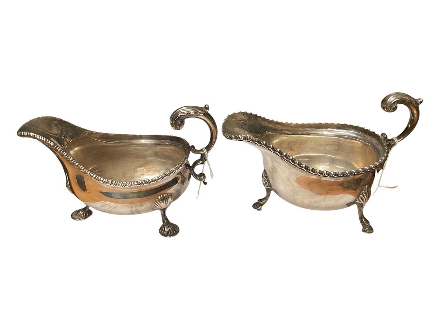 Lot 36 - Two Georgian style silver sauce boats
