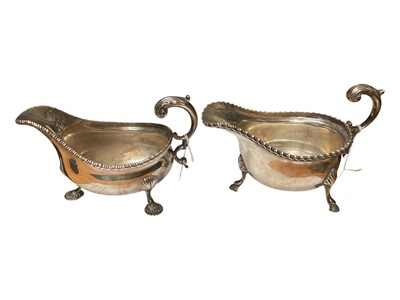Lot 36 - Two Georgian style silver sauce boats