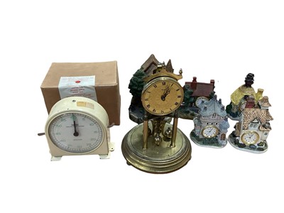 Lot 5258 - Vintage Dutch Nu Elck Syn Sin Wall Clock, a President 31 day wall clock, 19th century barometer in mahogany case and others