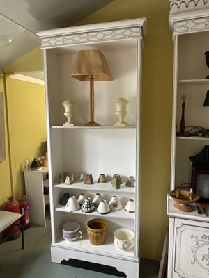 Lot 5370 - Highly decorative pair of handmade and painted open bookcases