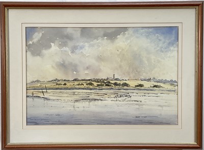 Lot 59 - Geoff Ivory, watercolour, Cormorant Creek, signed, 34cm x 52cm, glazed frame