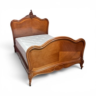 Lot 1366 - French walnut double bed