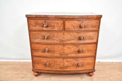 Lot 5323 - Victorian mahogany bow front chest of drawers