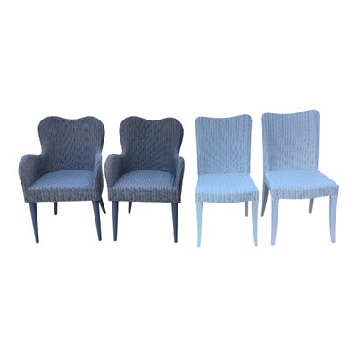 Lot 5318 - Four Lloyd loom chairs, a pair of grey chairs and another pair of white chairs