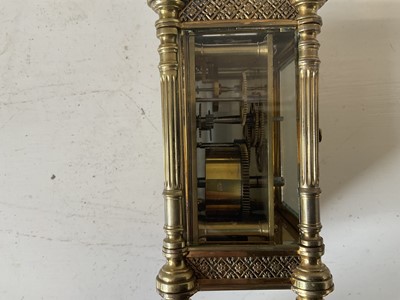 Lot 5179 - Early 20th century French brass carriage clock