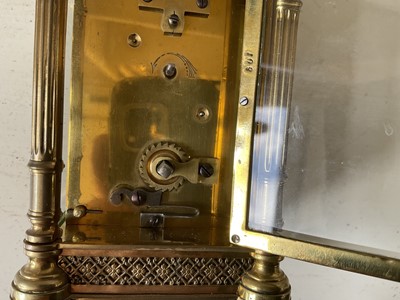 Lot 5179 - Early 20th century French brass carriage clock