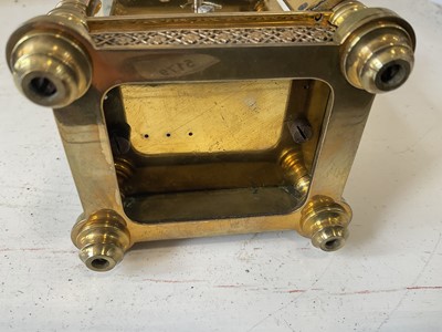 Lot 5179 - Early 20th century French brass carriage clock