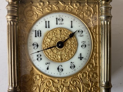 Lot 5179 - Early 20th century French brass carriage clock