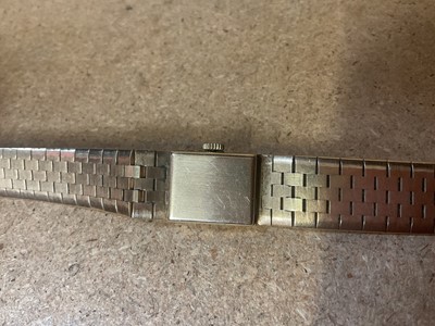 Lot 2 - Vintage Chevalier 9ct gold ladies wristwatch with an integral 9ct gold bark effect articulated bracelet (London 1970)