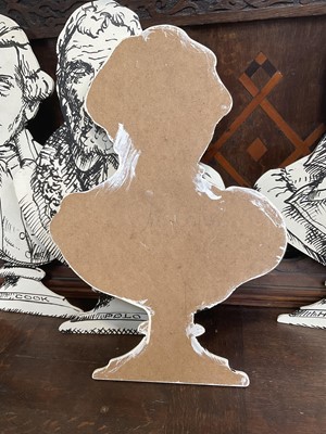 Lot 5166 - Set of five stylish hand painted dummy boards, in the form of busts of explorers