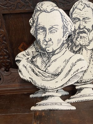 Lot 5166 - Set of five stylish hand painted dummy boards, in the form of busts of explorers