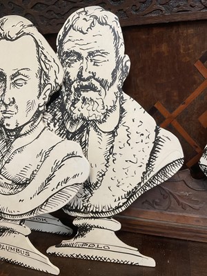 Lot 5166 - Set of five stylish hand painted dummy boards, in the form of busts of explorers