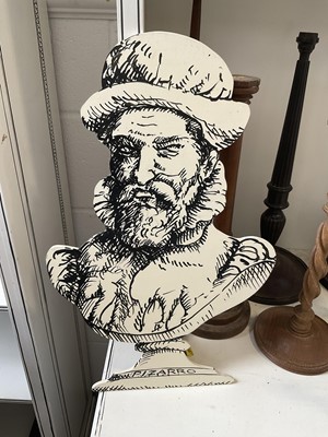 Lot 5166 - Set of five stylish hand painted dummy boards, in the form of busts of explorers