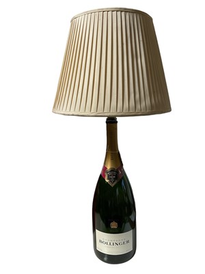 Lot 5208 - Novelty Bollinger champagne jeroboam lamp, with shade, total height 74cm