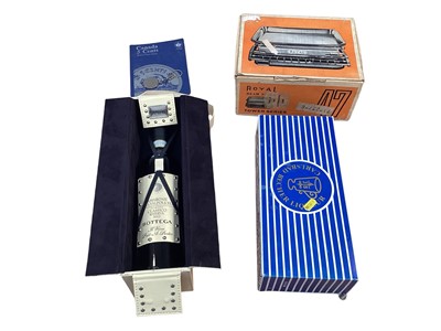 Lot 5218 - Vintage Royal beam scale, bottle of Bottega, Canadian 5 cent folder etc