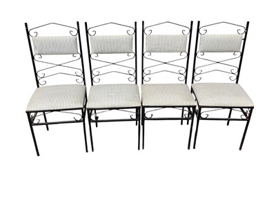 Lot 5368 - Set of four 1950s chairs with stripped upholstery
