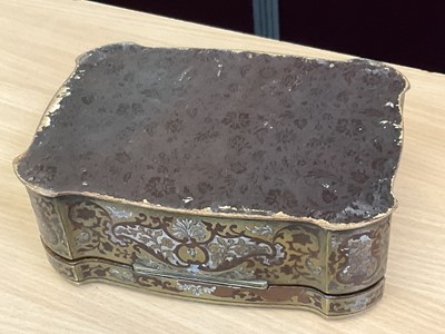Lot 5220 - 19th century French boulle work work box with silver fittings