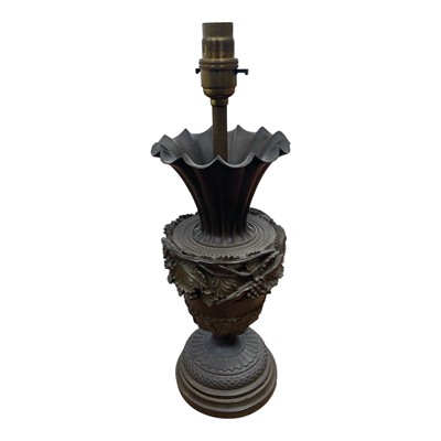 Lot 5227 - Group of classical urn form turned wooden lamp bases