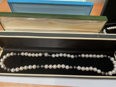 Lot 115 - Five cultured pearl single string necklaces
