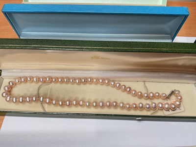 Lot 115 - Five cultured pearl single string necklaces