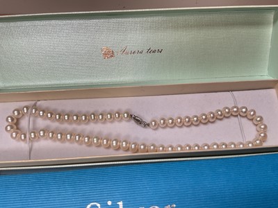 Lot 115 - Five cultured pearl single string necklaces