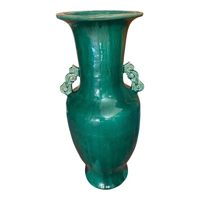 Lot 5158 - Very large green glazed Oriental vase, 105cm high