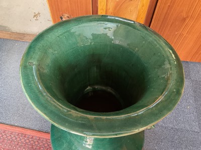Lot 5158 - Very large green glazed Oriental vase, 105cm high