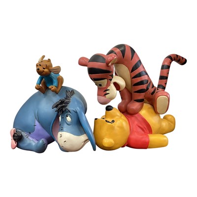 Lot 5188 - Two large Disney figurines Eeyore and Roo resin figure together with Winnie the Pooh and Tigger resin figure