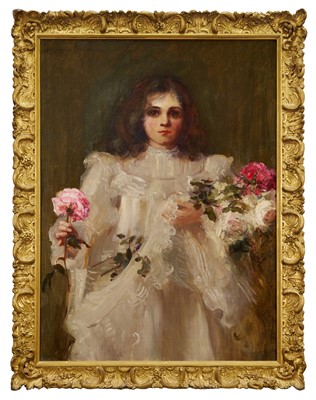 Lot 1000 - Marjorie Evans (c.1850-1907) oil on canvas - Portrait of Aline Ritson, later Lady Edwards, signed, in gilt frame