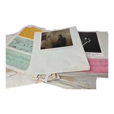 Lot 865 - Good collection of Classical music related ephemera, including signed photographs, signed letters and original signed composers music manuscript