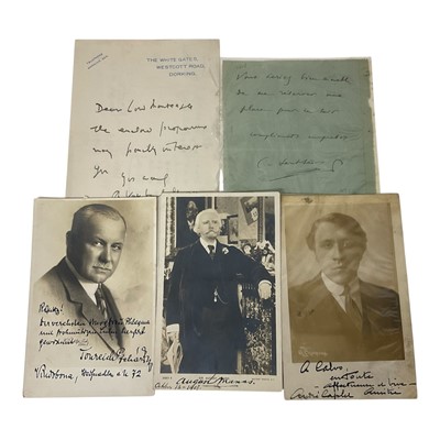 Lot 864 - Notable composers and musicians' letters: Vaughan William letter, Saint Saens letter others