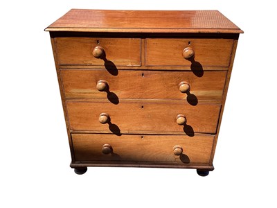 Lot 5385 - Victorian mahogany chest of five drawers 94cm wide x 46cm deep x 100cm tall, together with two Georgian chairs