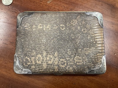 Lot 5394 - Silver and lizard skin wallet, together with two waterman pens in the box, a Tempora travel clock and other jewellery