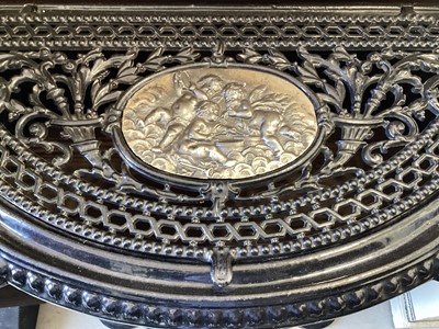 Lot 5404 - Antique French enamelled cast iron stove converted to a cabinet