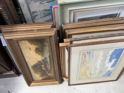 Lot 5401 - Collection of pictures and prints to include an antique pencil sketch of three nudes, 19th century French Fashion prints, two 19th century oil paintings, and sundry pictures