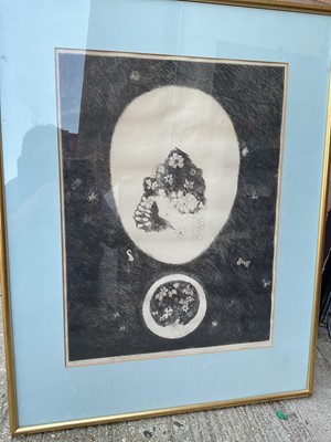 Lot 5400 - Alston Purvis (1943) Female under in a field of flowers, December (1965), etching, artist's proof, signed in pencil, 60cm x 44cm