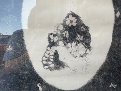 Lot 5400 - Alston Purvis (1943) Female under in a field of flowers, December (1965), etching, artist's proof, signed in pencil, 60cm x 44cm