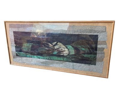 Lot 5406 - Jean Lodge (1941) Ses Mains, woodcut in colours/five stitched sheets 67cm x 155 cm